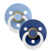 BIBS Pacifier Colour 2 PACK Latex Size 3 Sky Blue GLOW/Cornflower GLOW