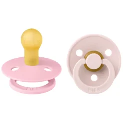 BIBS Pacifier Colour 2 PACK Latex Size 1 Petal/Baby Pink