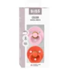 BIBS Pacifier Colour 2 PACK Latex Size 2 Baby Pink/Tango
