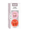 BIBS Pacifier Colour 2 PACK Latex Size 3 Baby Pink/Tango
