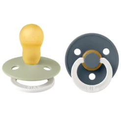BIBS Pacifier Colour 2 PACK Latex Size 3 Sage GLOW/Pine GLOW