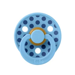 BIBS Pacifier Studio Colour Polka Medium Latex Size 2 Breeze Cornflower