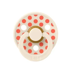 BIBS Pacifier Studio Colour Polka Medium Latex Size 2 Ivory Tango