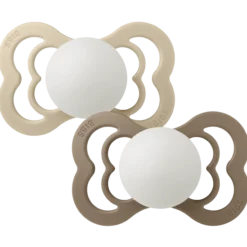BIBS Pacifier Supreme Silicone Size 2 Vanilla Glow/Dark Oak Glow 2 st