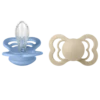 BIBS Pacifier Supreme Silicone Size 2 Vanilla/Sky Blue 2 st