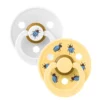 BIBS Studio Colour Pacifier Beetle Mix 2 pack Latex Size 2 Round White/Pale Butter