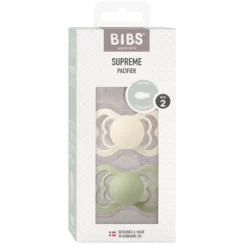BIBS Supreme Silicone 6+ månader Size 2 Ivory/Sage 2 st