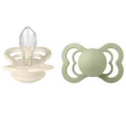 BIBS Supreme Silicone 6+ månader Size 2 Ivory/Sage 2 st