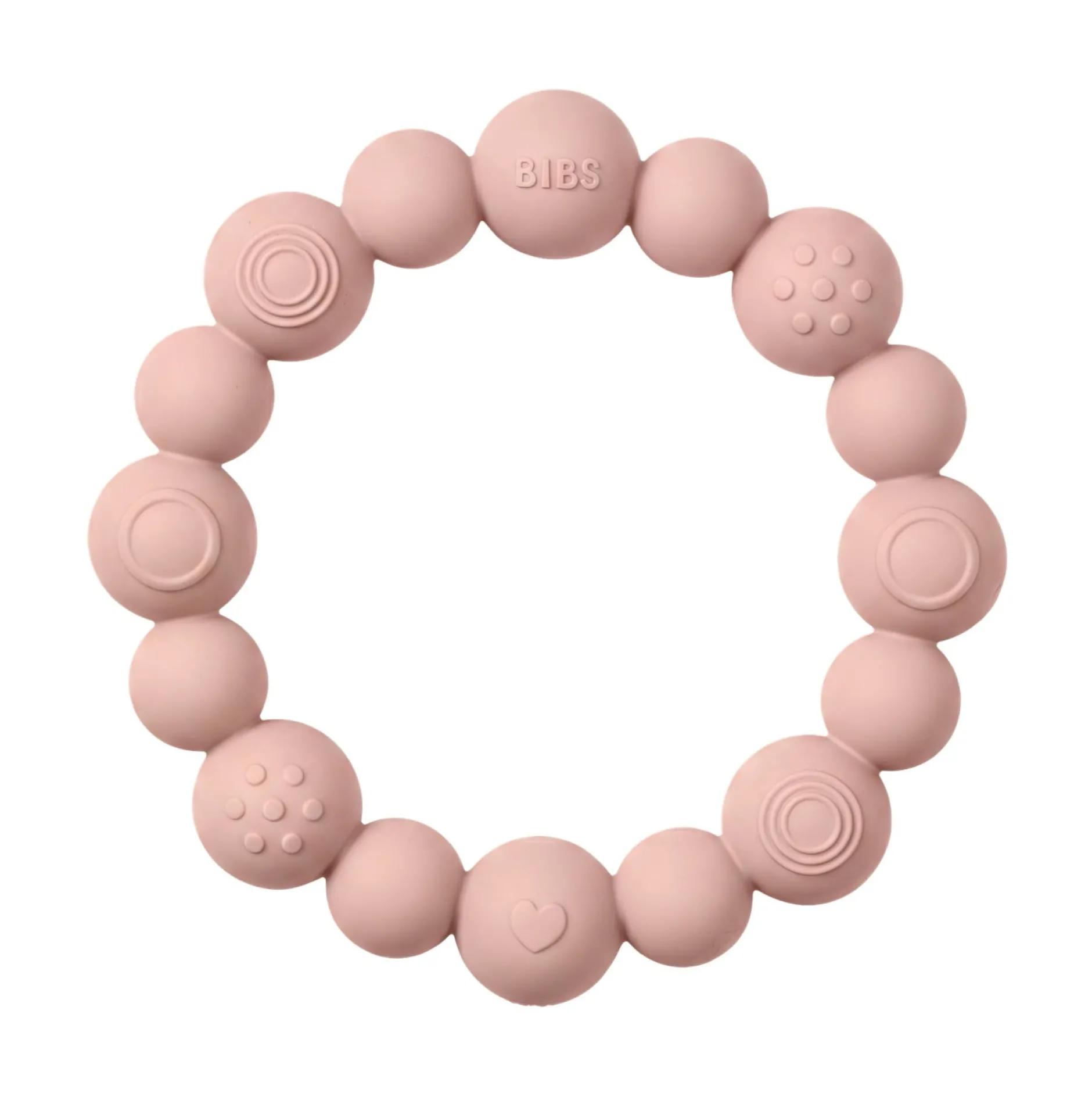 BIBS Teething Ring Beaded Blush