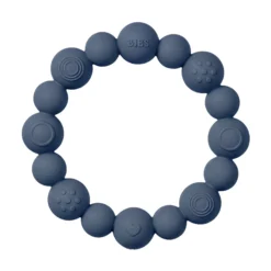 BIBS Teething Ring Beaded Steel Blue