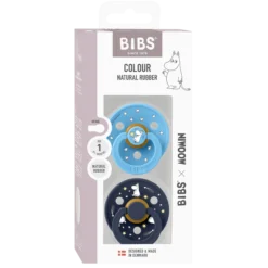 BIBS x Moomin Pacifier Colour Good Night Latex 0+ Månader Size 1 Breeze Mix 2 st
