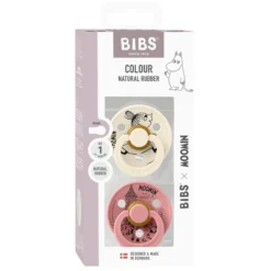 BIBS x Moomins Pacifier Colour Little My 2 PACK Latex Size 1 Ivory/Dusty Pink