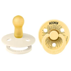 BIBS x Moomins Pacifier Colour Moomintroll 2 PACK Latex Size 2 Ivory/Pale Butter