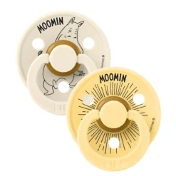 BIBS x Moomins Pacifier Colour Moomintroll 2 PACK Latex Size 2 Ivory/Pale Butter