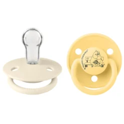 BIBS x Moomins Pacifier De Lux Moomintroll 2 PACK Silicone Ivory/Pale Butter