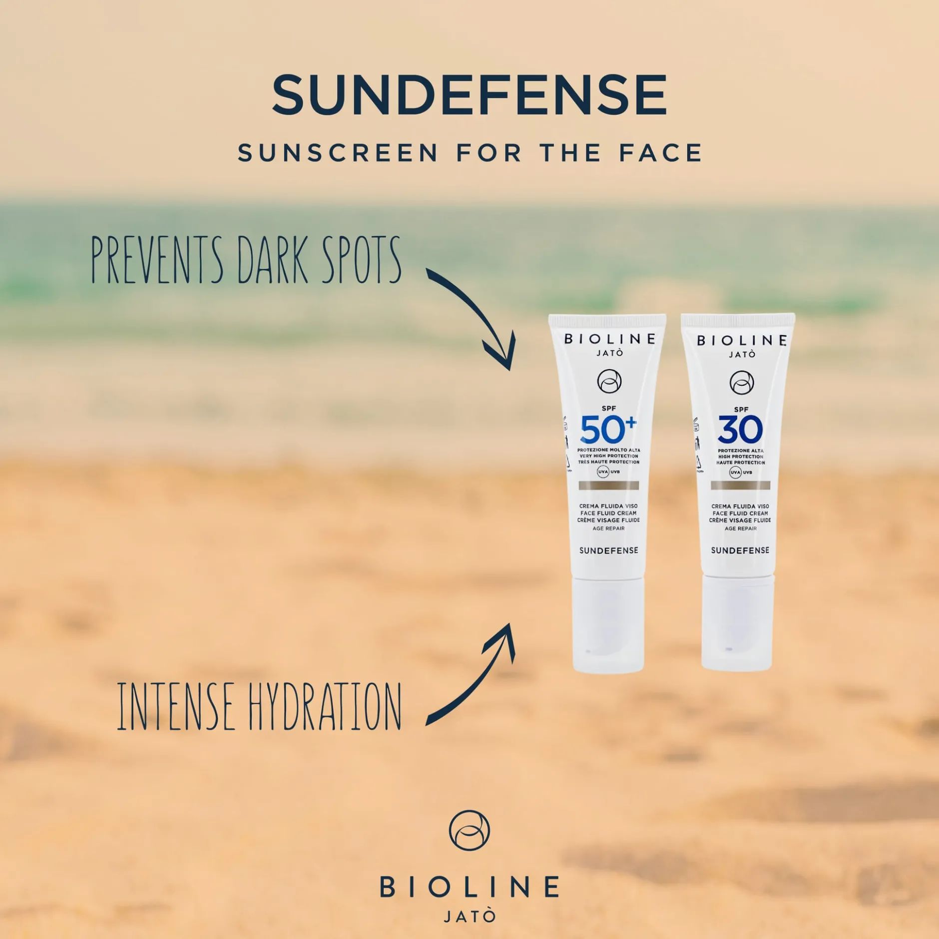 Bioline Jatò SPF 50+ Very High Protection Face Fluid Cream Age Repair50 ml