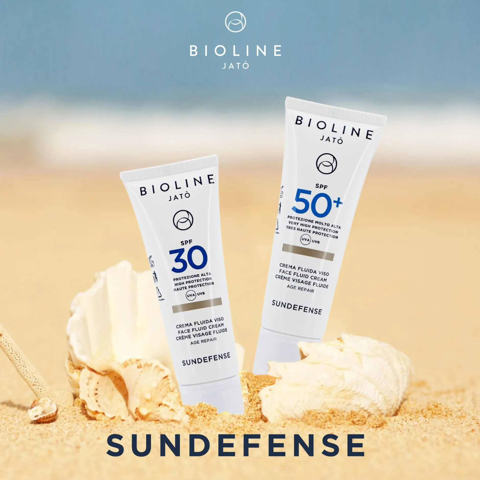 Bioline Jatò SPF 50+ Very High Protection Face Fluid Cream Age Repair50 ml