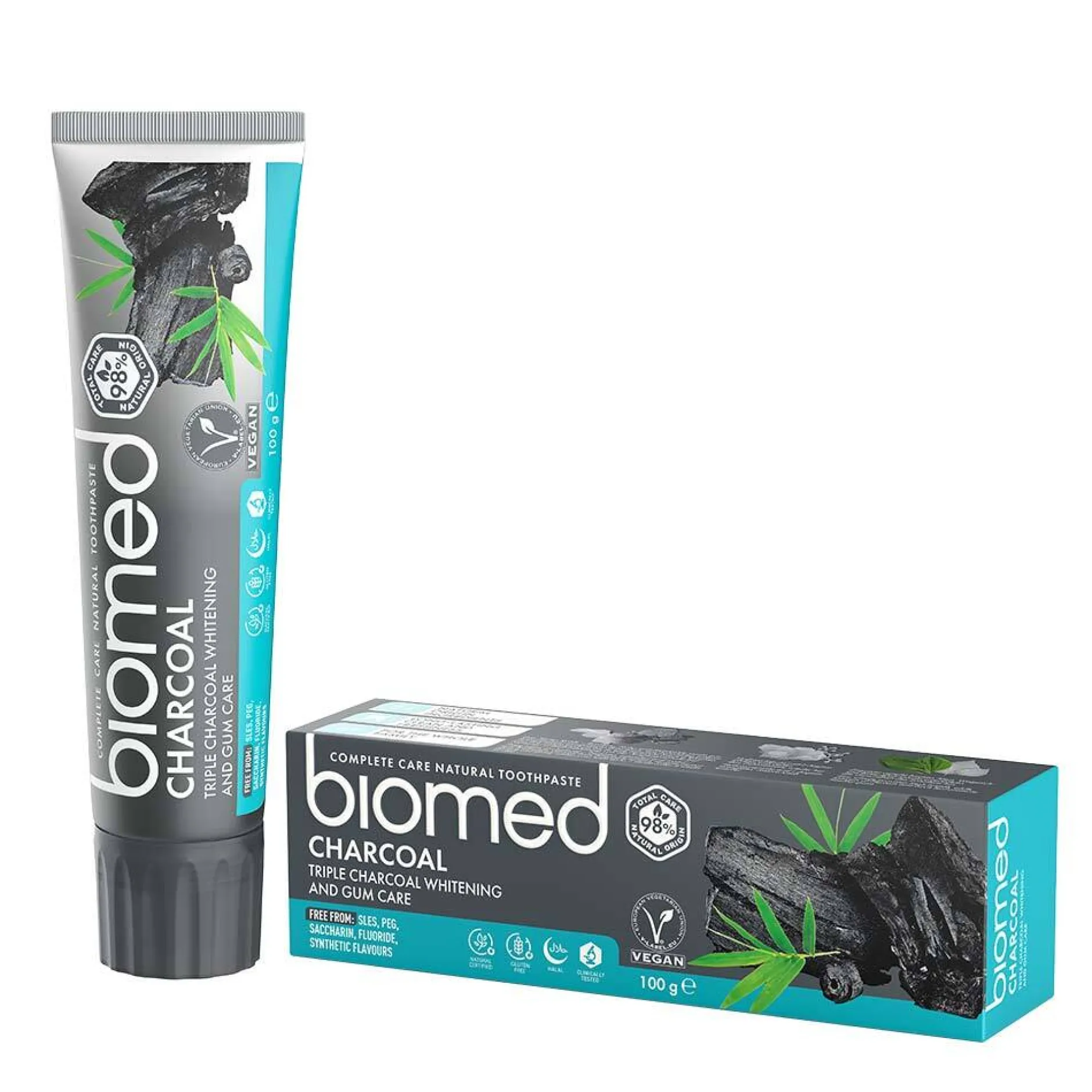 Biomed Charcoal Tandkräm Hydroxiapatit 100g