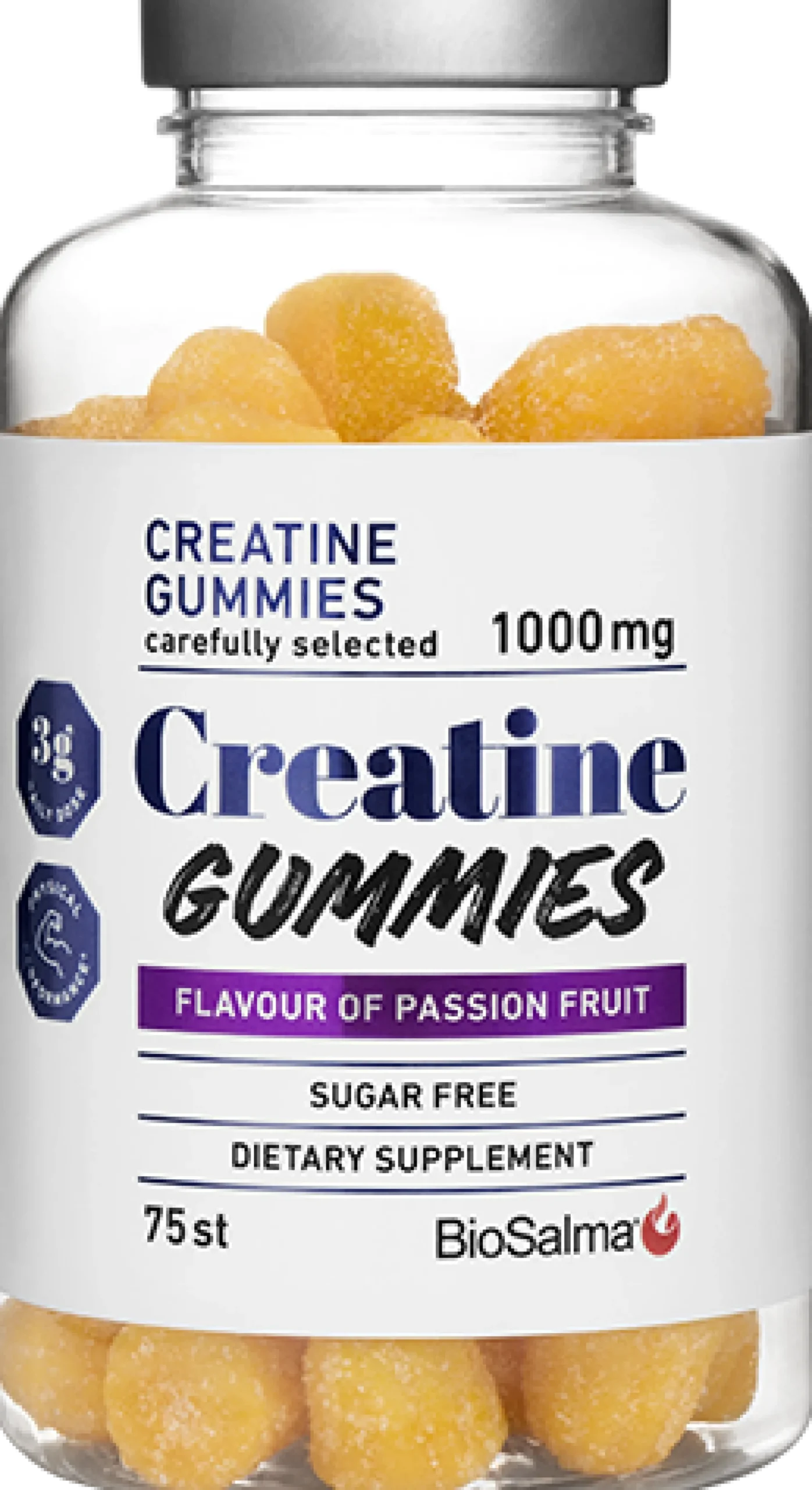 BioSalma Creatine Gummies 1000mg Passion Fruit 75 st