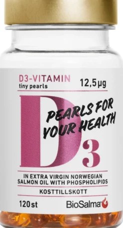 BioSalma D3-Vitamin 12,5ug Tiny Pearls 120 kapslar