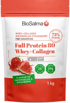 BioSalma Full Protein 80 Whey+Collagen Watermelon Strawberry 1 kg