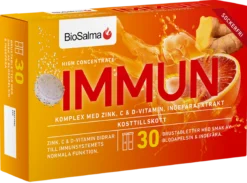 BioSalma Immun C+D-vitamin & Zink 30 brustabletter