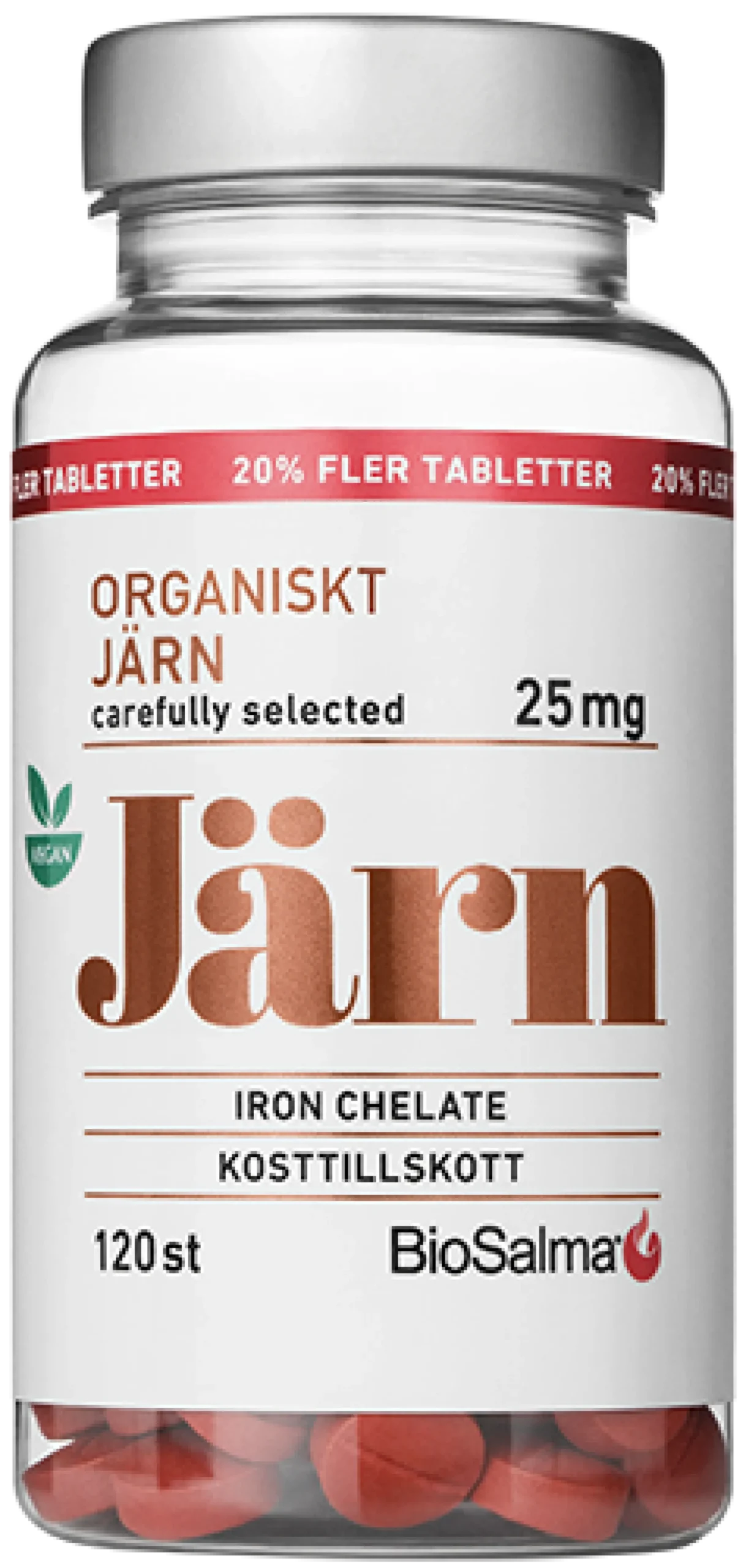 BioSalma Järn Kelaterat 120 tabletter