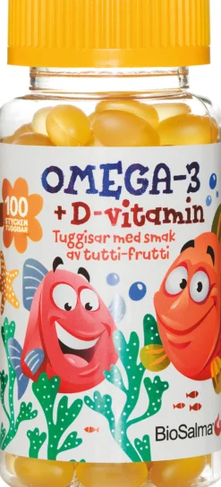 BioSalma Omega-3 + D-vitamin Tuggisar Barn 100 st