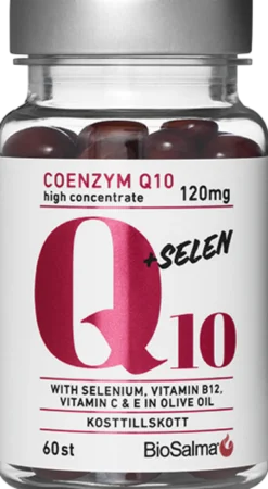 BioSalma Q10 Coenzyme 120mg + Selen 60 kapslar