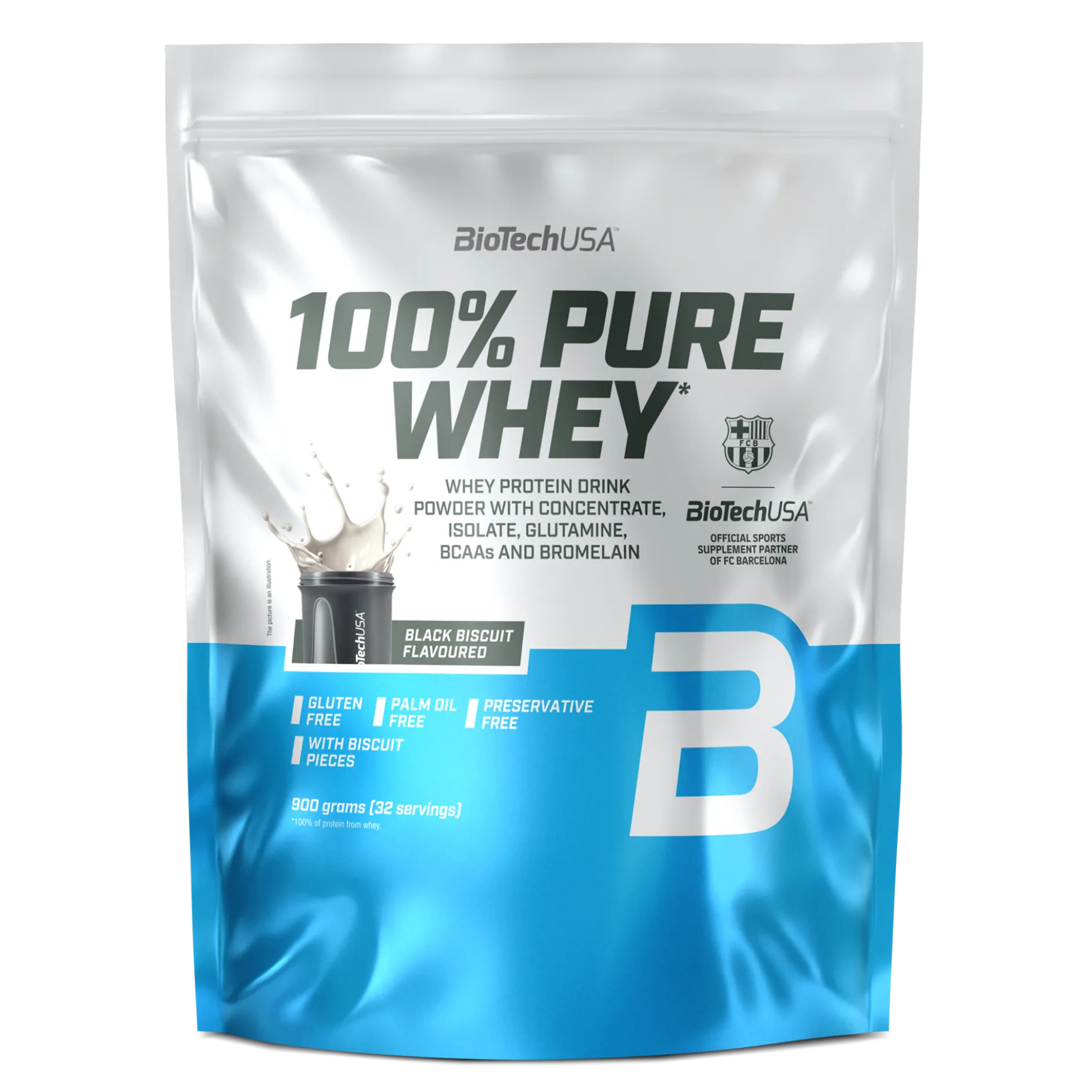 BioTechUSA 100% Pure Whey Black Biscuit 900 g