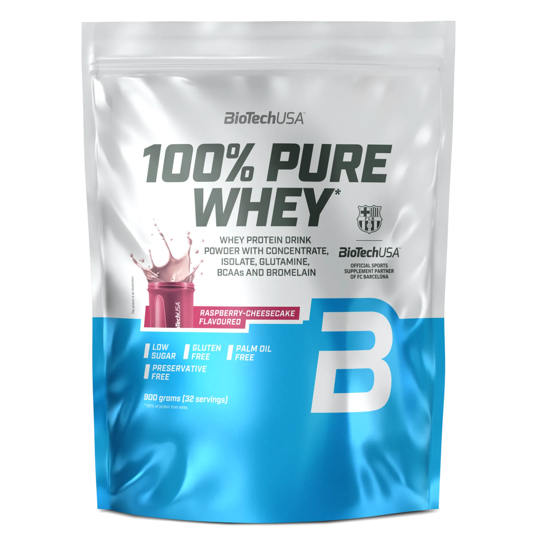 BioTechUSA 100% Pure Whey Raspberry Cheesecake 900 g