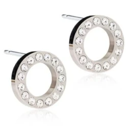 Blomdahl Örhängen NT Brilliance Puck Hollow 10 mm Crystal 1 par