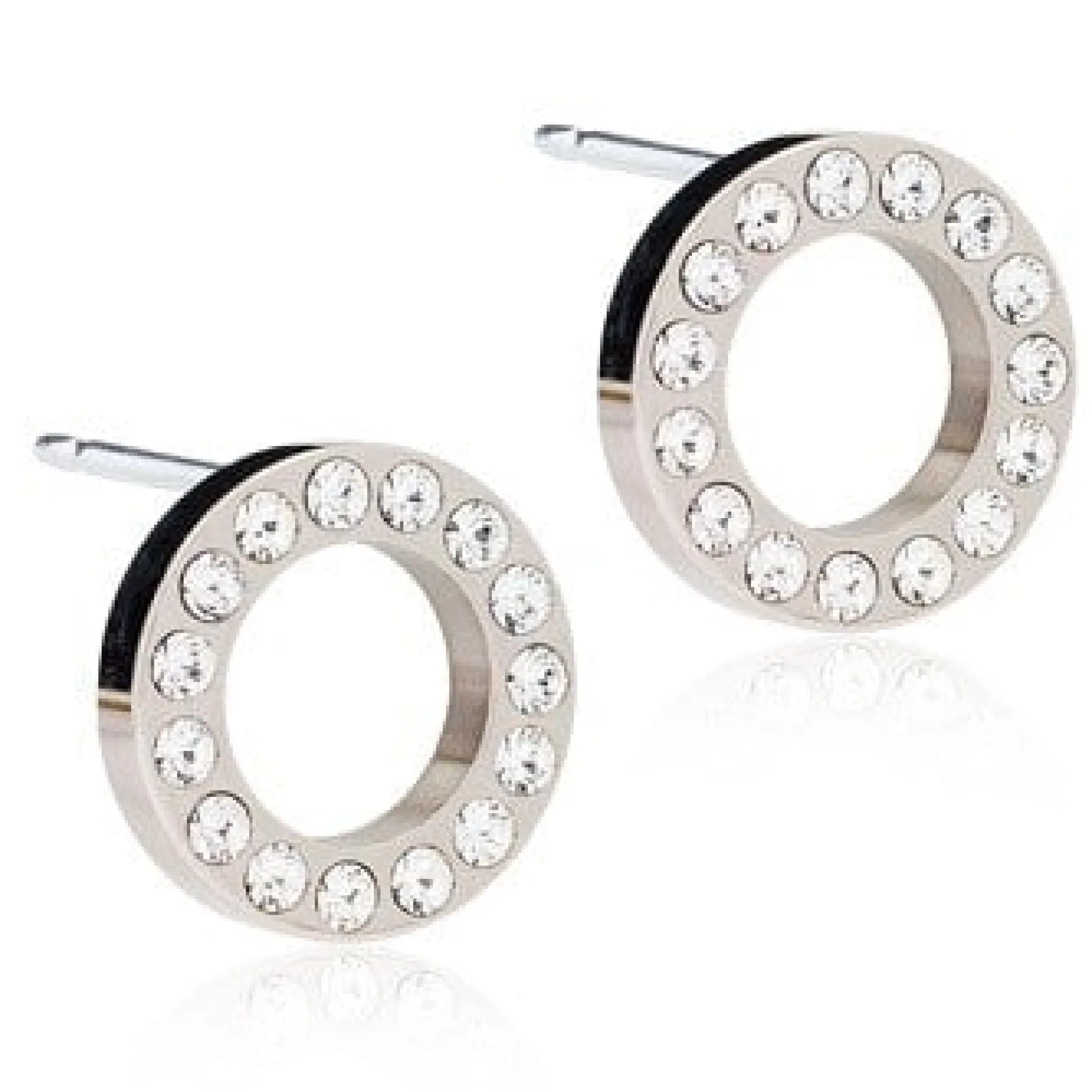 Blomdahl Örhängen NT Brilliance Puck Hollow 10 mm Crystal 1 par
