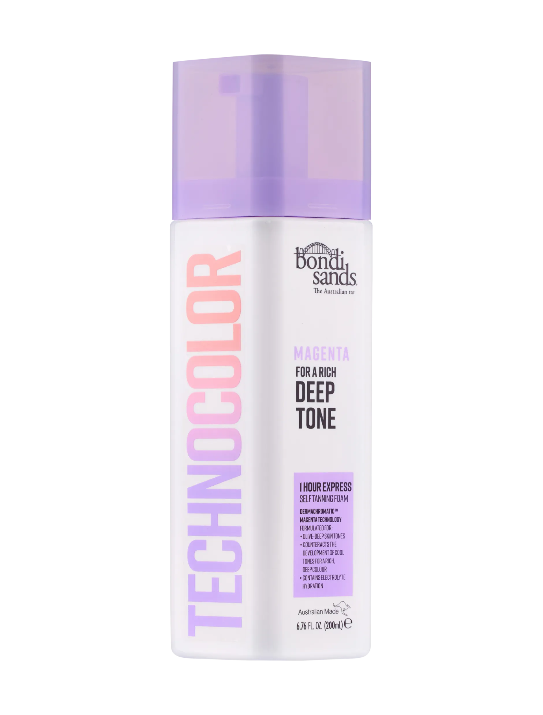 Bondi Sands Technocolor 1 Hour Express Self Tanning Foam Magenta Deep Tone 200 ml