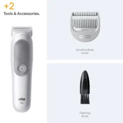 Braun Body Groomer Series 5 Kroppstrimmer, +2 Grooming-verktyg, BG5500, Grå