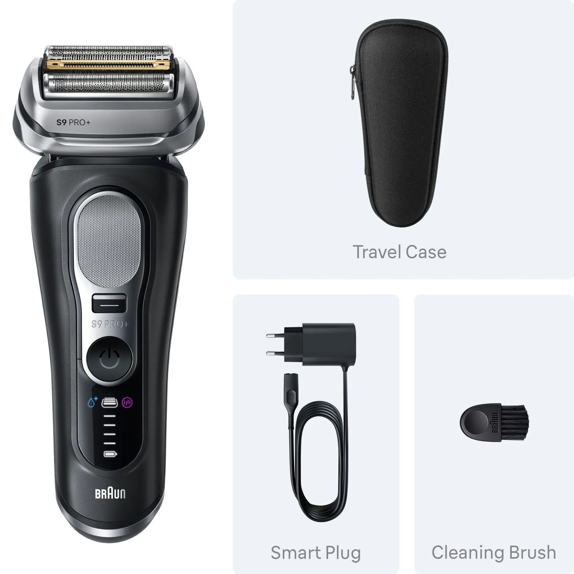Braun Series 9 PRO+ Elektrisk Rakapparat, Pro SensoAdapt, 60 min, 9600S, Svart