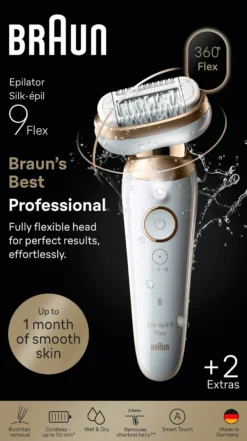 Braun Silk épil 9 Flex Wet & Dry Epilator 9 011 3D Guld
