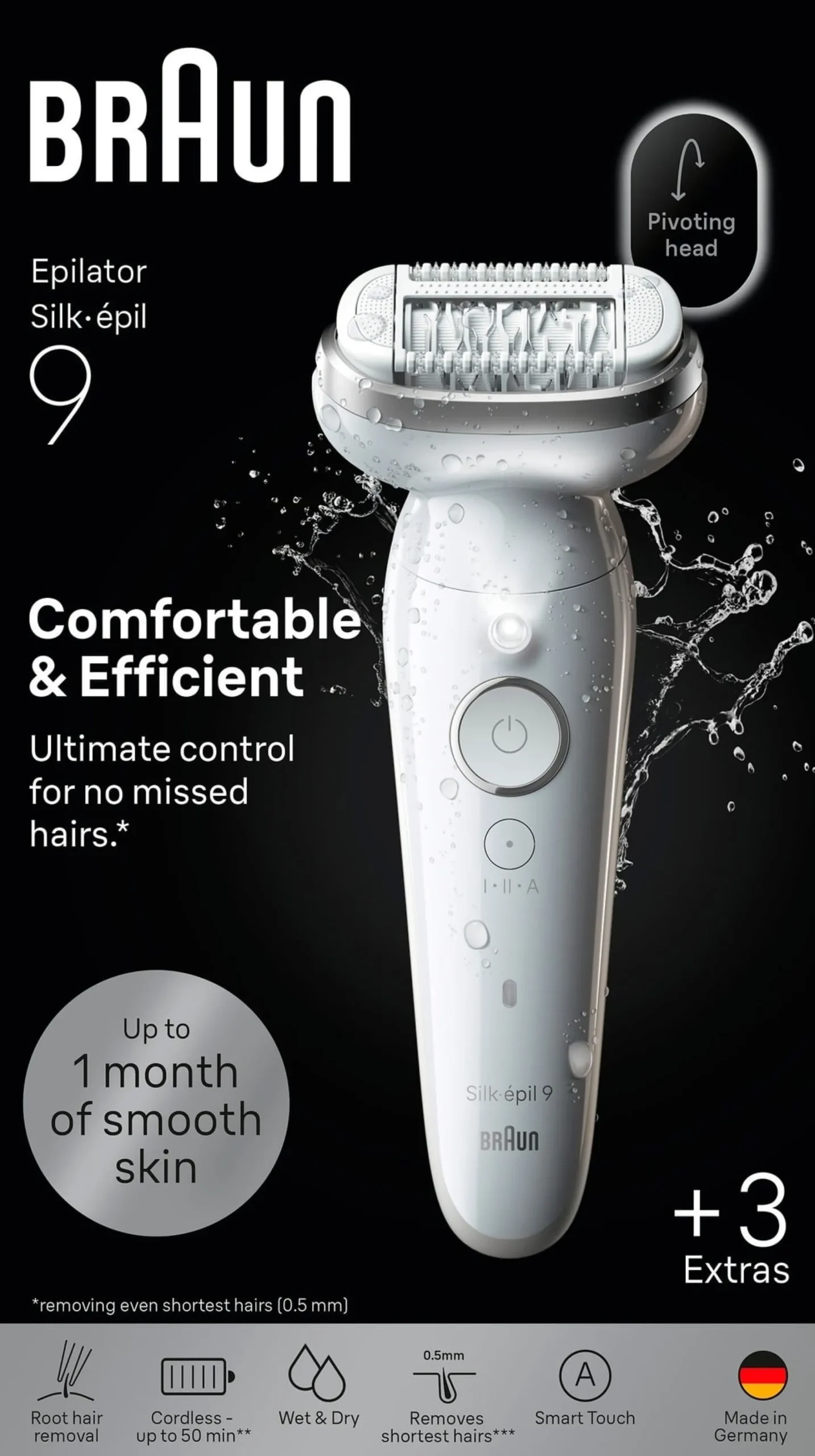 Braun Silk épil 9 Wet & Dry Epilator 9 030 Silver