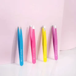 Brushworks HD 4 Piece Combination Tweezer Set - Neon