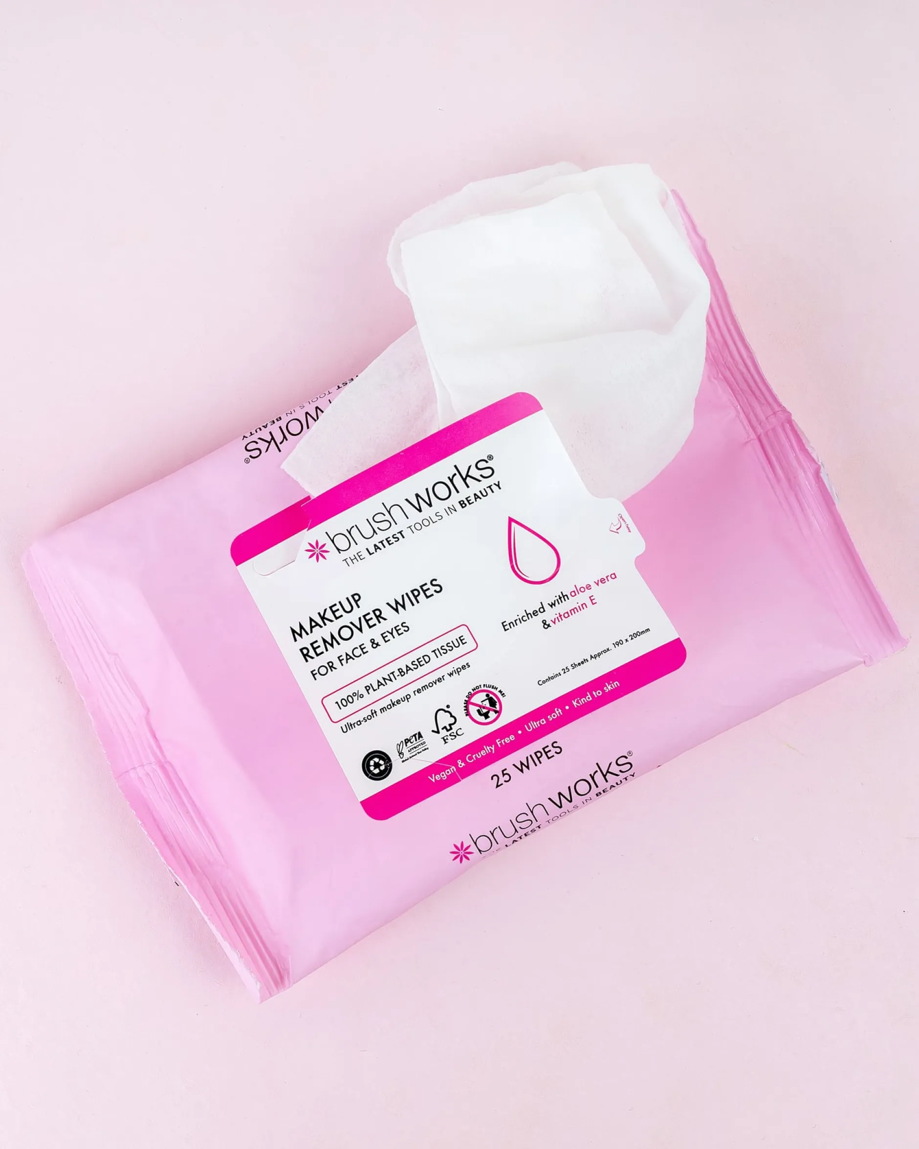 Brushworks Makeup Remover Wipes - 25 Sheets