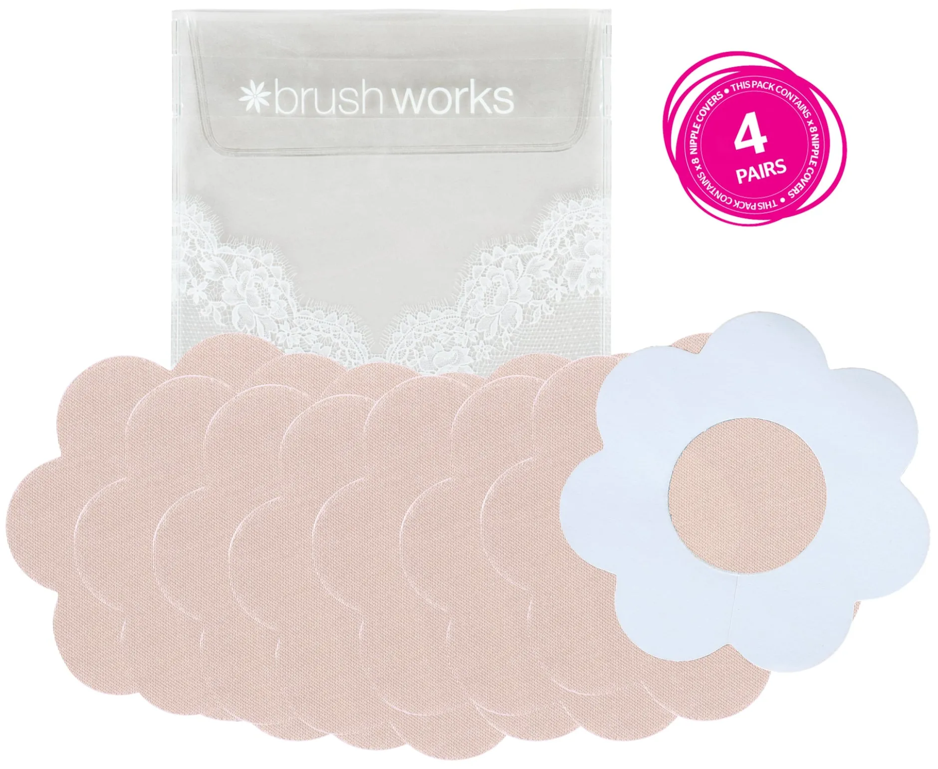 brushworks Nude Satin Nipple Covers 4 par
