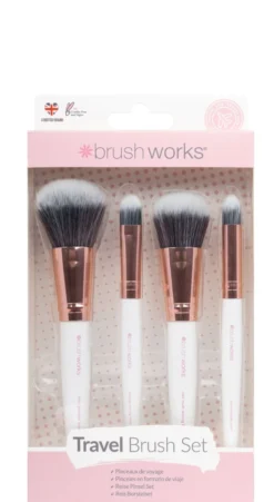 Brushworks Travel Set- Pink & Gold