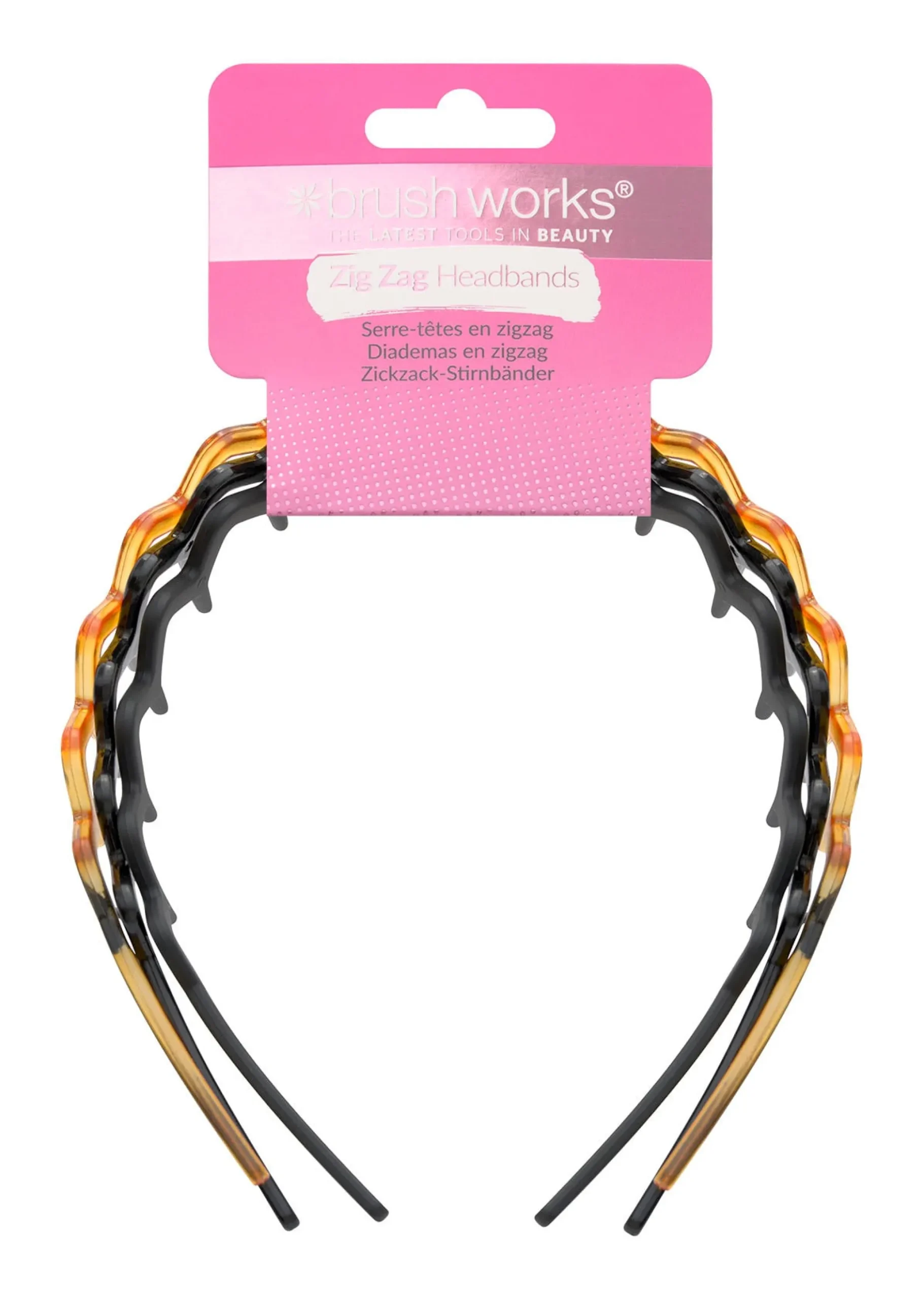 Brushworks Zig Zag Headband - 3-pack