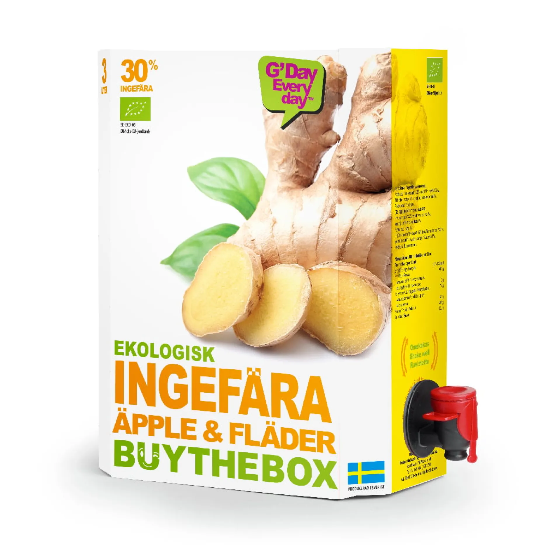 Buy The Box Ingefära, Äpple & Fläder 3 liter