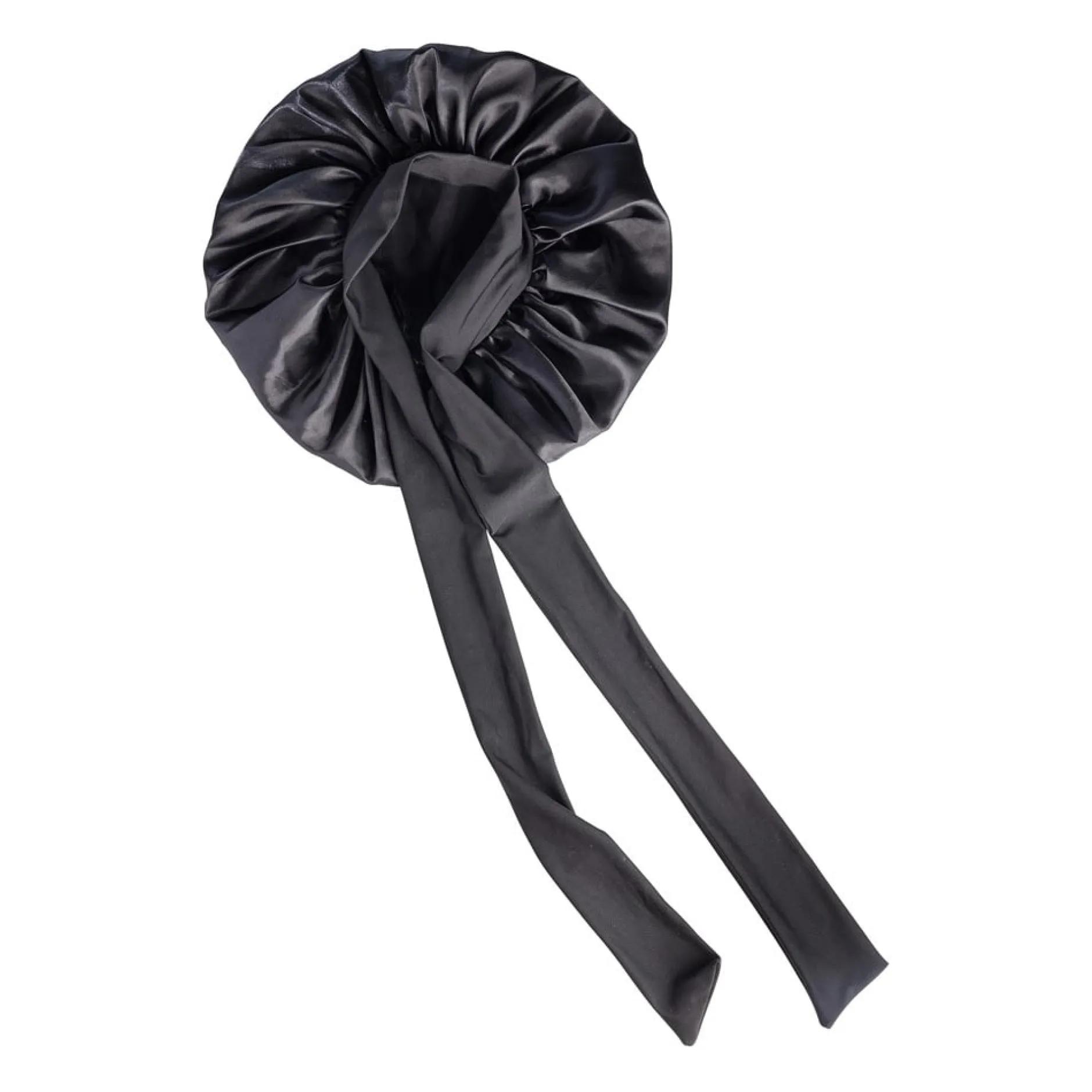 Cailap Hårmössa Bonnet i Satin Svart