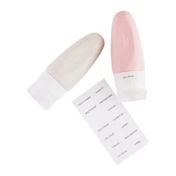 Cailap resförpackningar i silikon rosa och grå 2 st