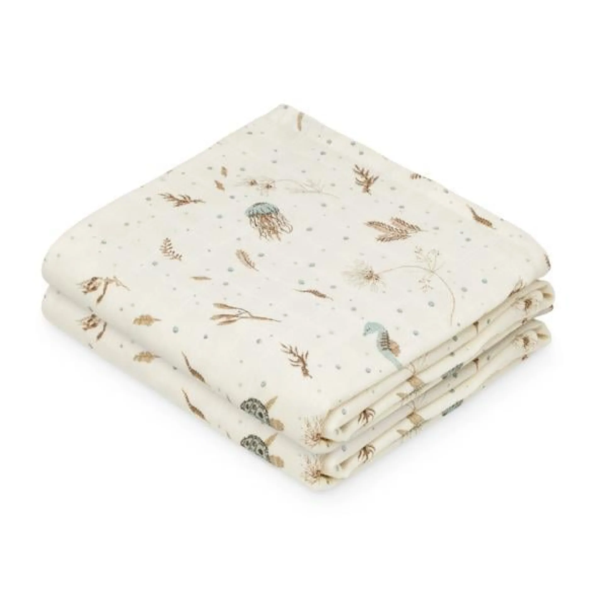 Cam Cam Copenhagen Muslinfilt Med Tryck Sea Garden 2-pack