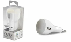 CAPiDi USB-laddare 1A & Nattlampa Vit 1 st