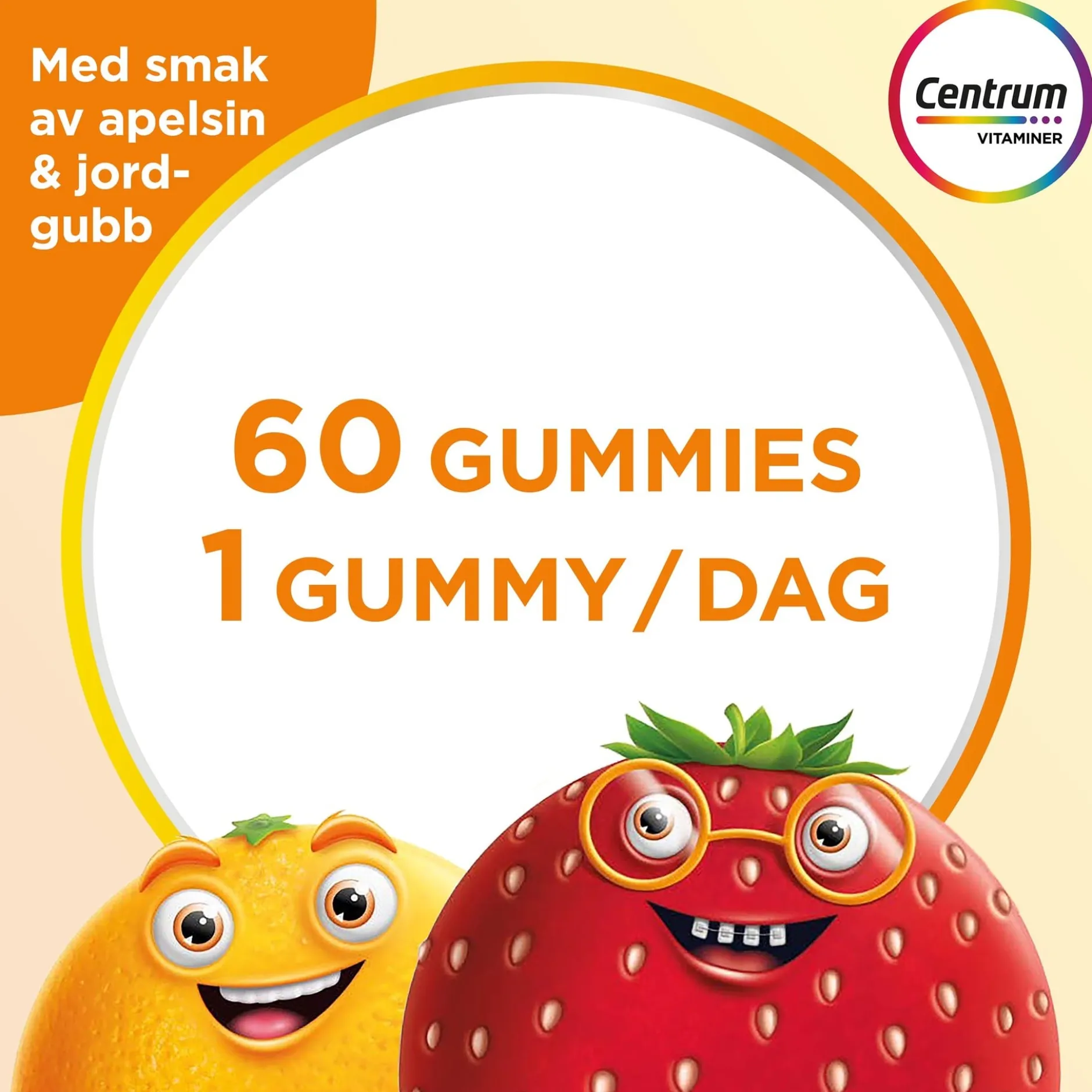 Centrum Barn Multivitamin Gummies Jordgubb & Apelsin 60 gummies