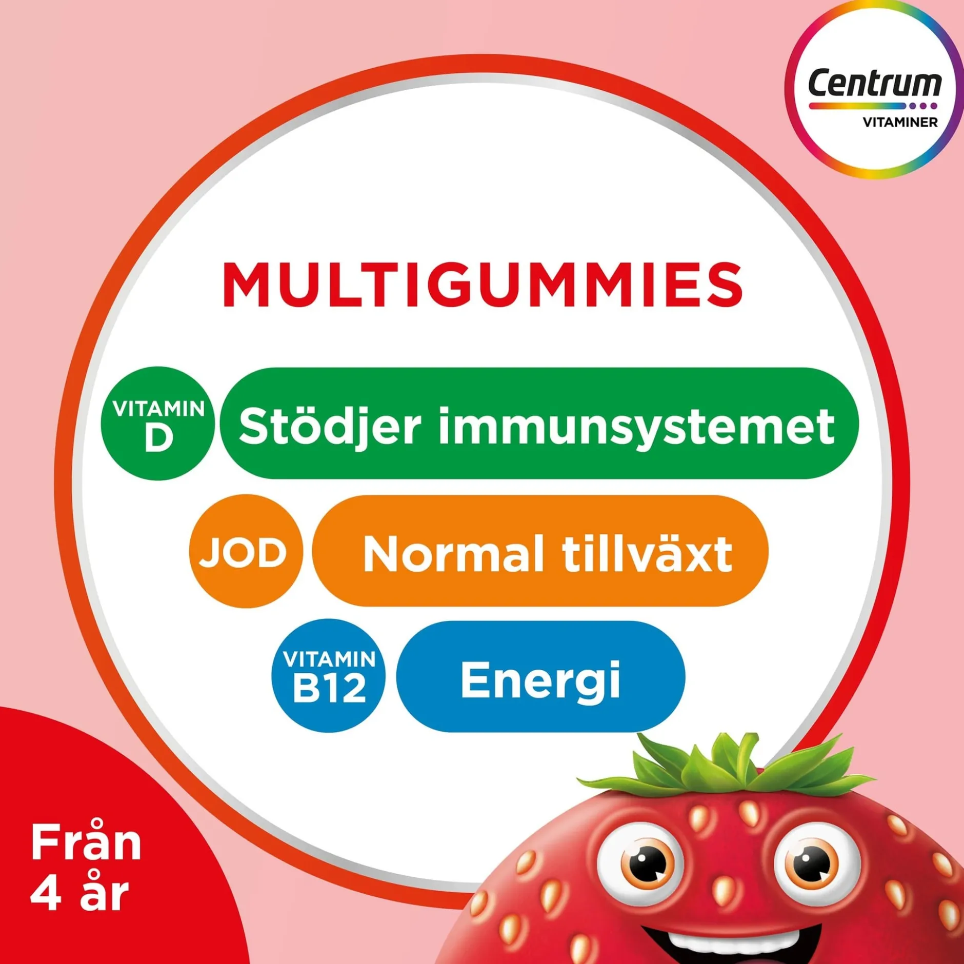 Centrum Barn Multivitamin Gummies Jordgubb 60 gummies